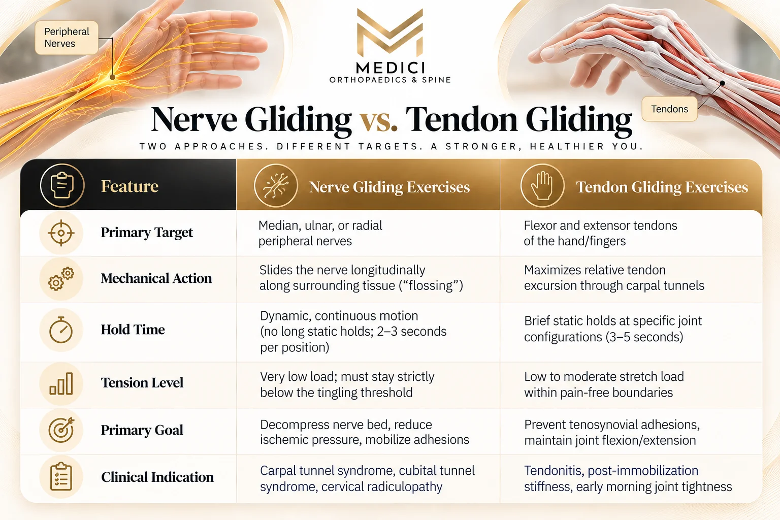 user-inserted Nerve vs. hand tingling exercise infographic with gentle stretches and posture tips.