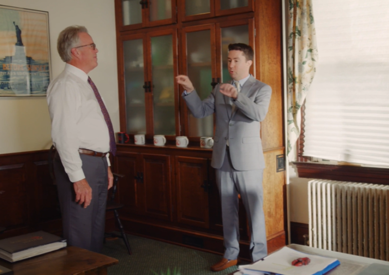 gavel and a Virginia state flag - Virginia slip and fall