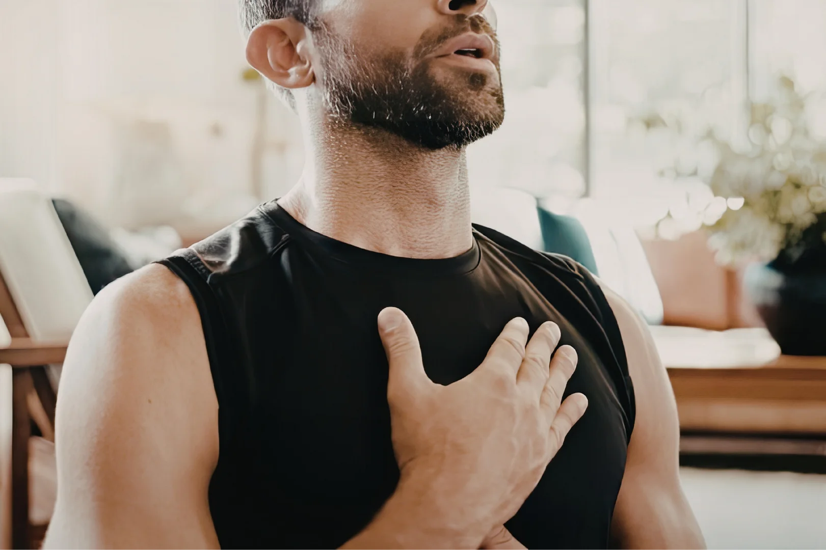 Therapist offering calm support to a client during a session Therapist offering calm support to a client during a session