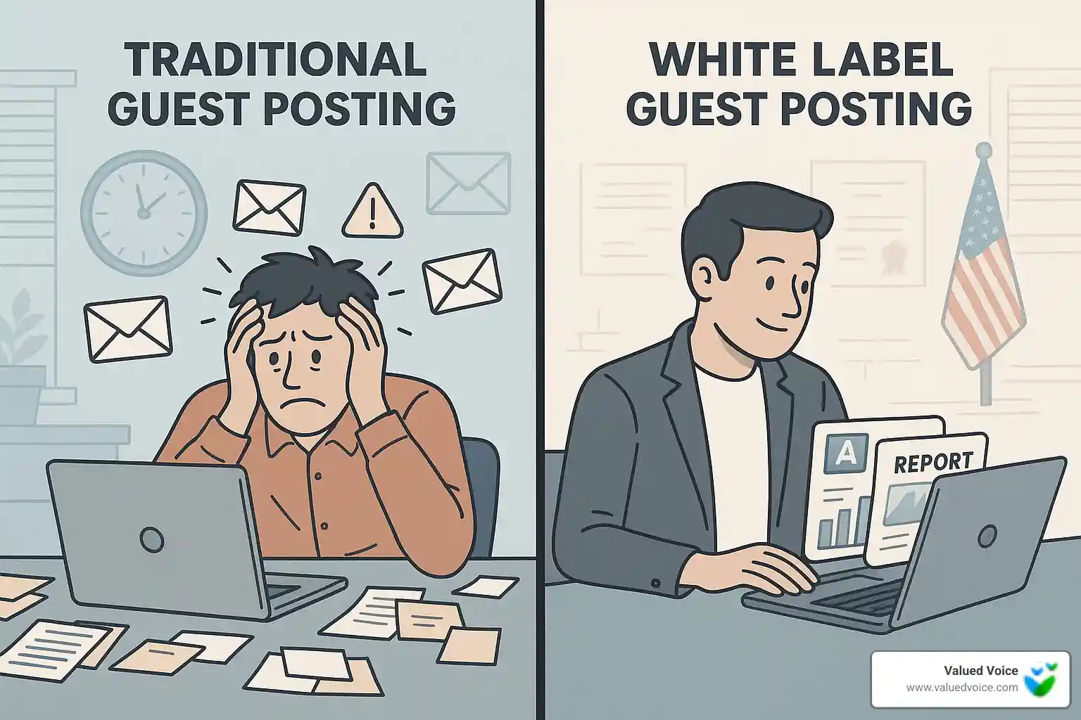 comparison between traditional and white label guest posting approaches - white label guest posts