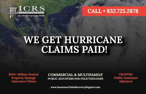 Navigating Hurricane Beryl: Settling Texas Commercial and Multifamily Property Damage Insurance Claims 1 bot%2FvOlYarYdtSF59cY7k7Ug%2FcustomImages%2FICRS Hurricane Claim Postcard Front compressed-public-insurance-adjusters