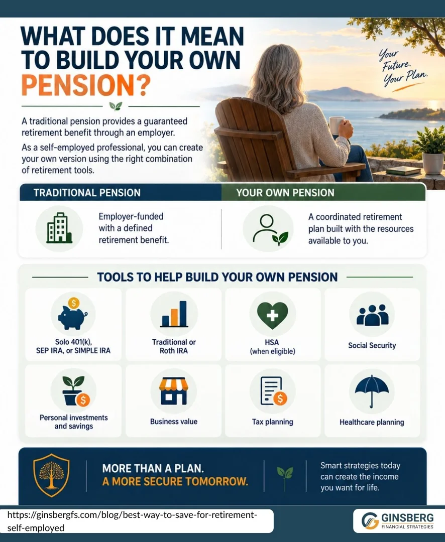 user-inserted Guide to building your own pension for self-employed retirement savings.