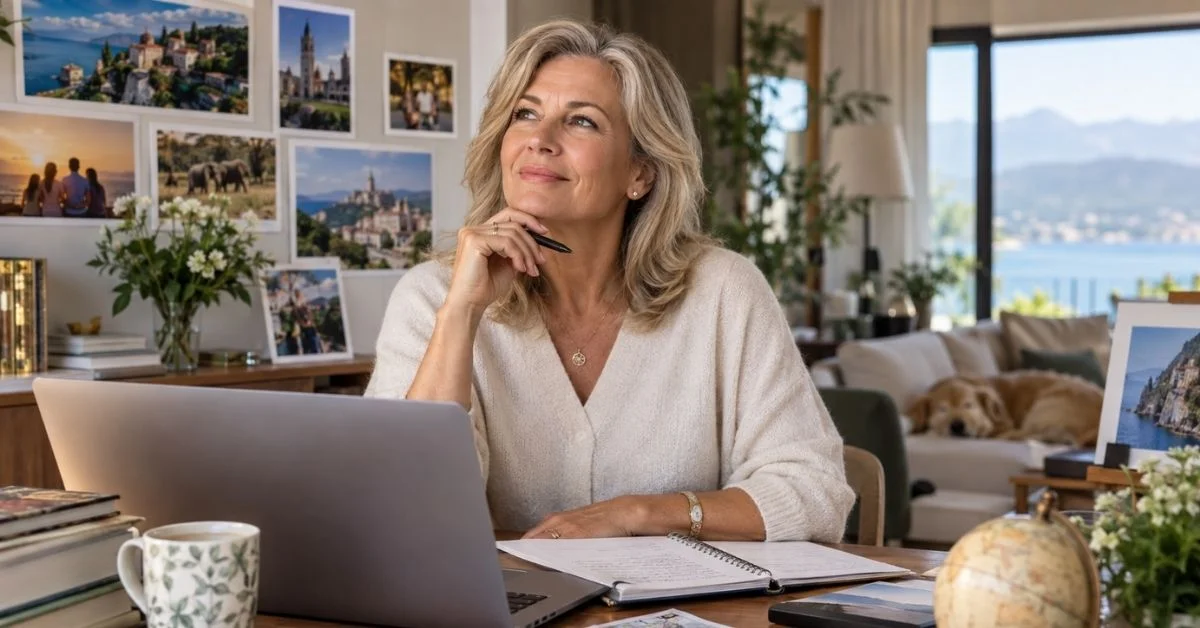 user-inserted Self-employed woman planning retirement savings on laptop, reviewing contribution limits.