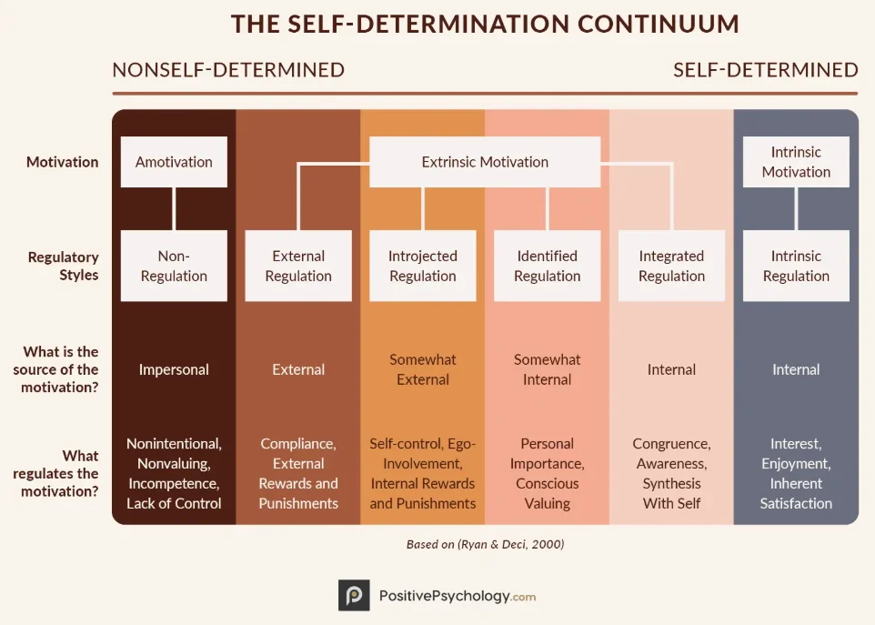 Motivation spectrum from amotivation to intrinsic motivation infographic - Understanding the Self-Determination Continuum Motivation spectrum from amotivation to intrinsic motivation infographic - Understanding the Self-Determination Continuum