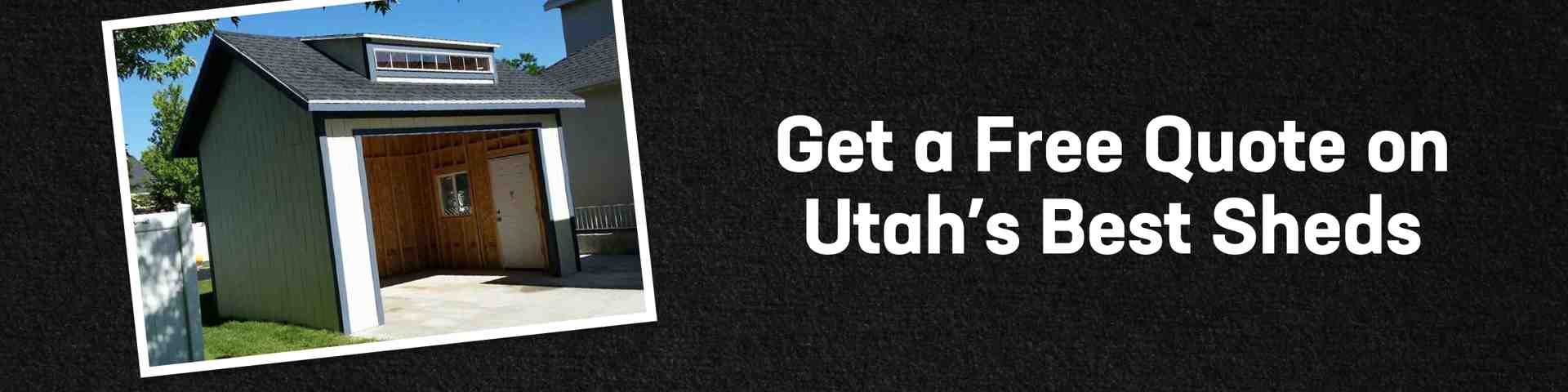 Storage shed for sale in Utah with open interior and message to get a free quote on Utah's best sheds.