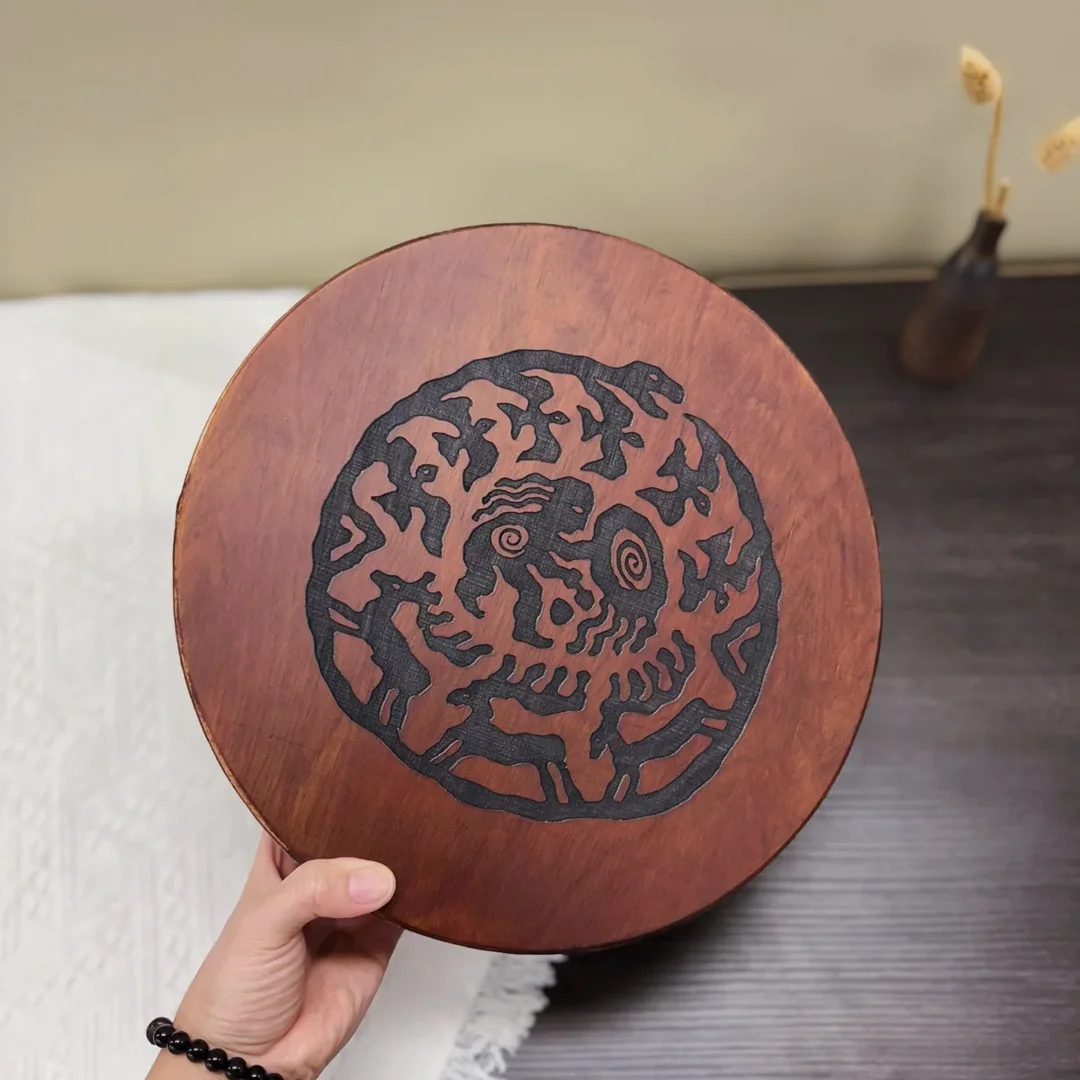 artisan wooden ocean drum with clear panel artisan wooden ocean drum with clear panel