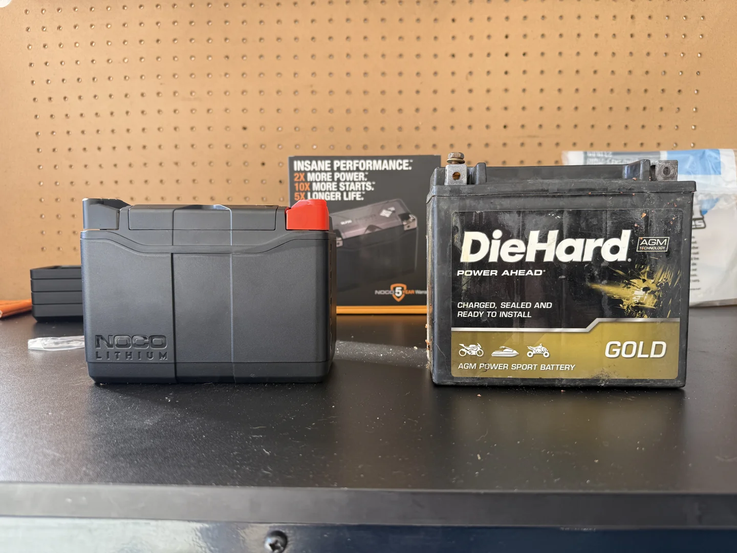 Lithium ion vs Lead acid image comparison of both batteries