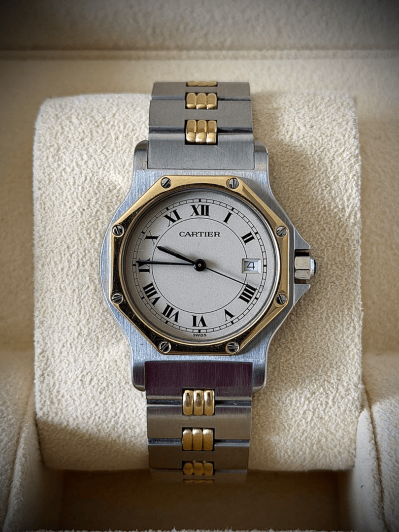 user-inserted 1990s Cartier Santos Octagon Stainless Steel Vintage in box