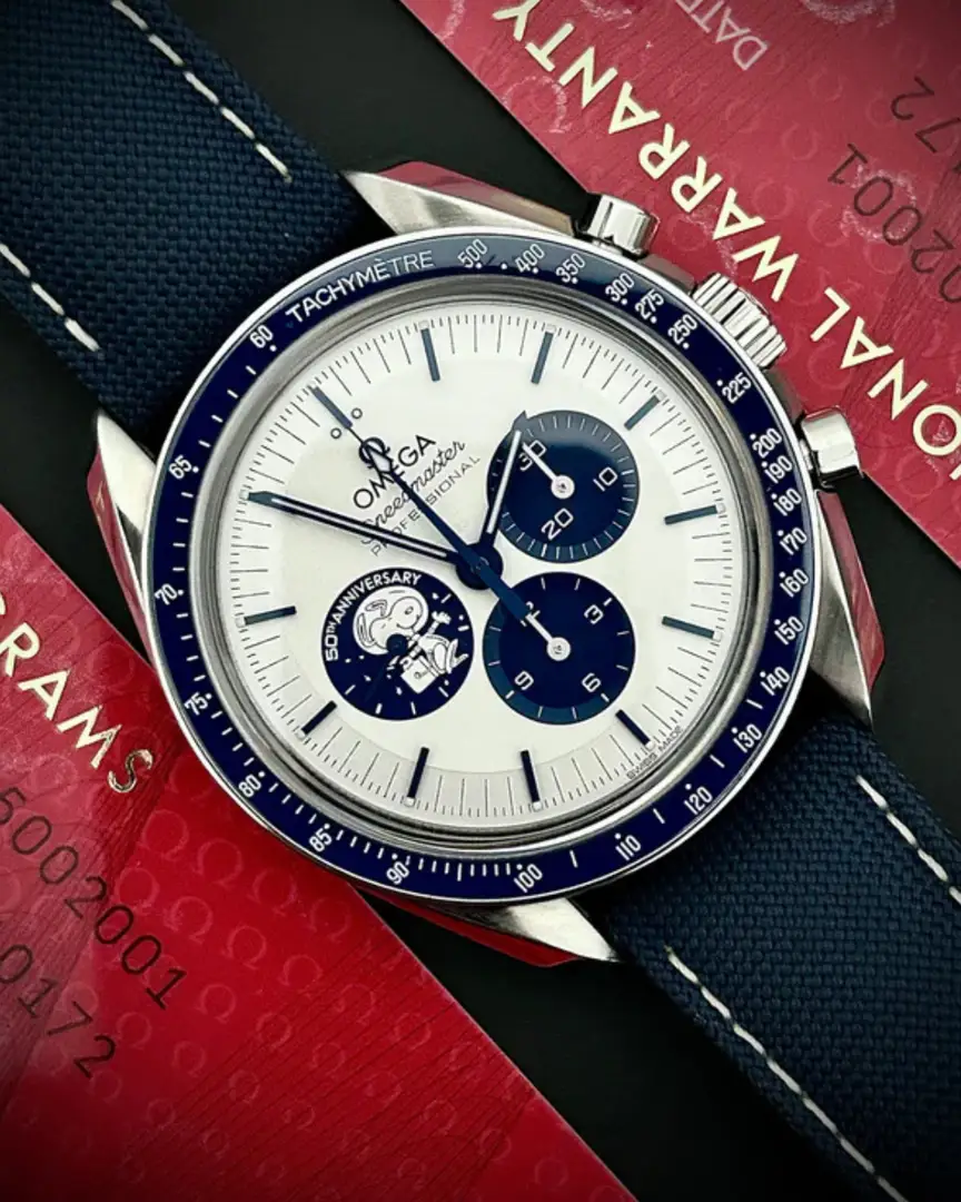 2022 Omega Speedmaster Silver Snoopy Up Close