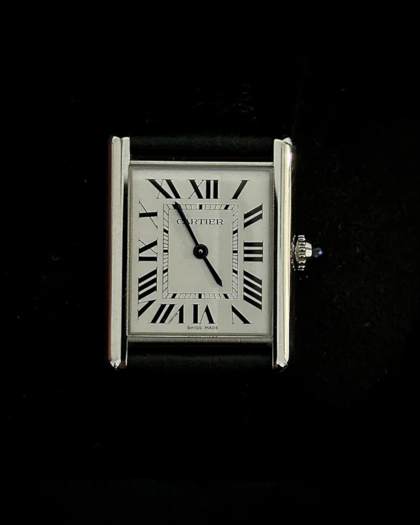 Front view of 2023 Cartier Tank Must Quartz Large
