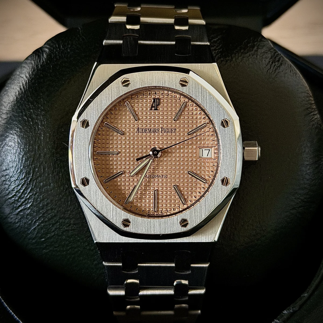 user-inserted md5-8173e28094796dc5018d22cce2526134RAREmd5-8173e28094796dc5018d22cce2526134 1999 AUDEMARS PIGUET ROYAL OAK 14790ST 36MM SALMON DIAL