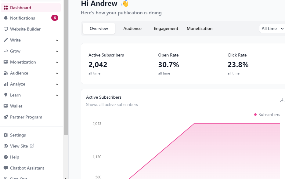 Beehiiv screenshot 2
