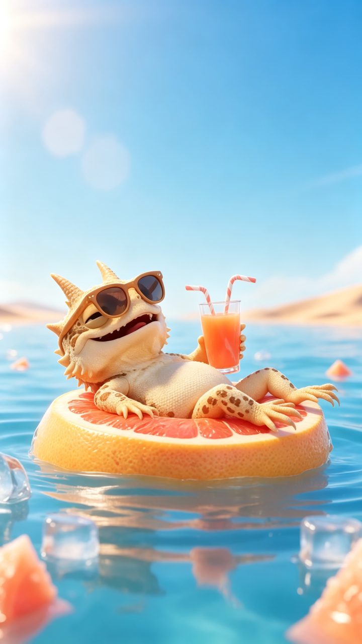 desert lizard grapefruit ad — AI video template