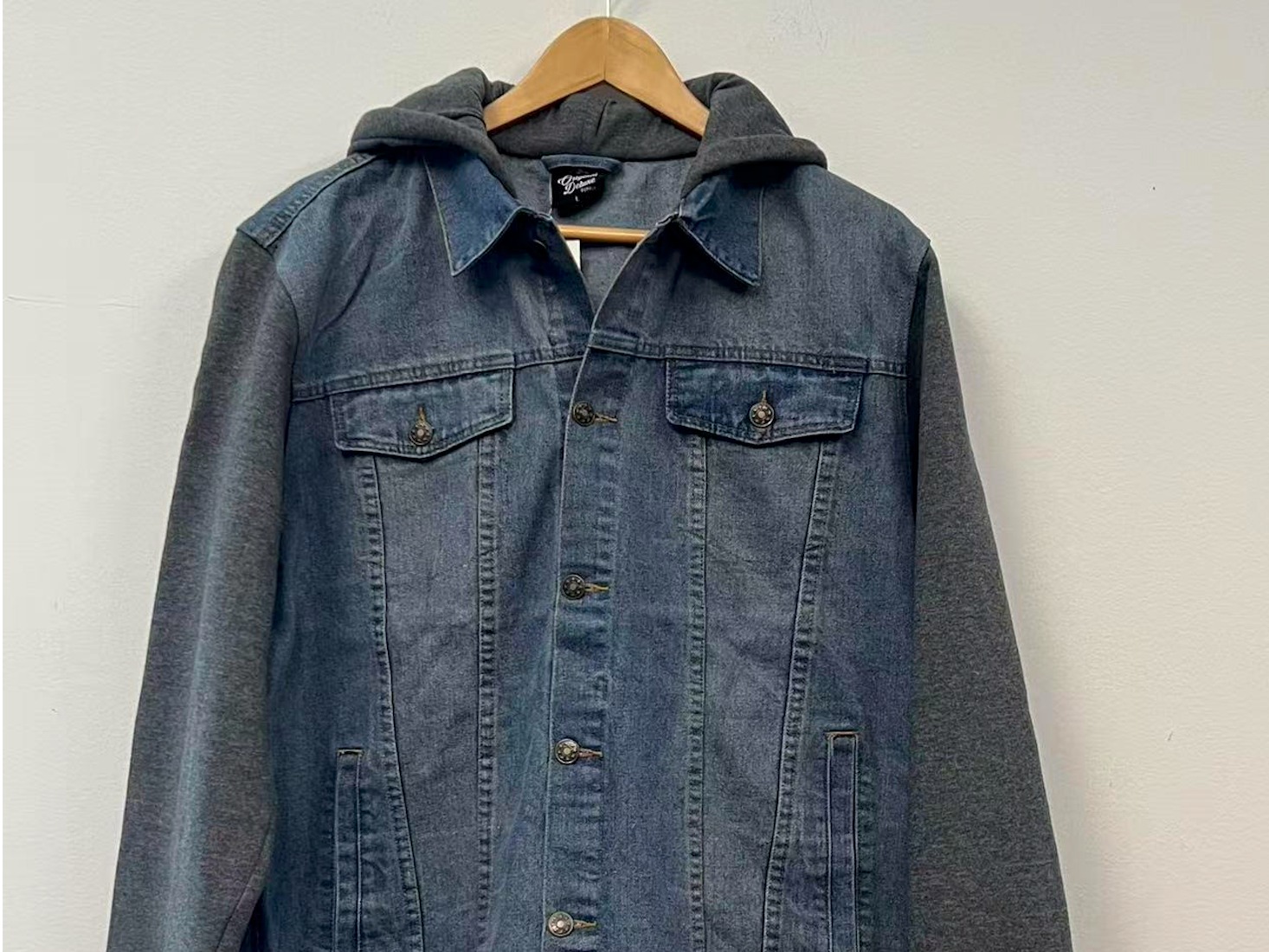 Denim Jacket ,fleece hood and sleeves