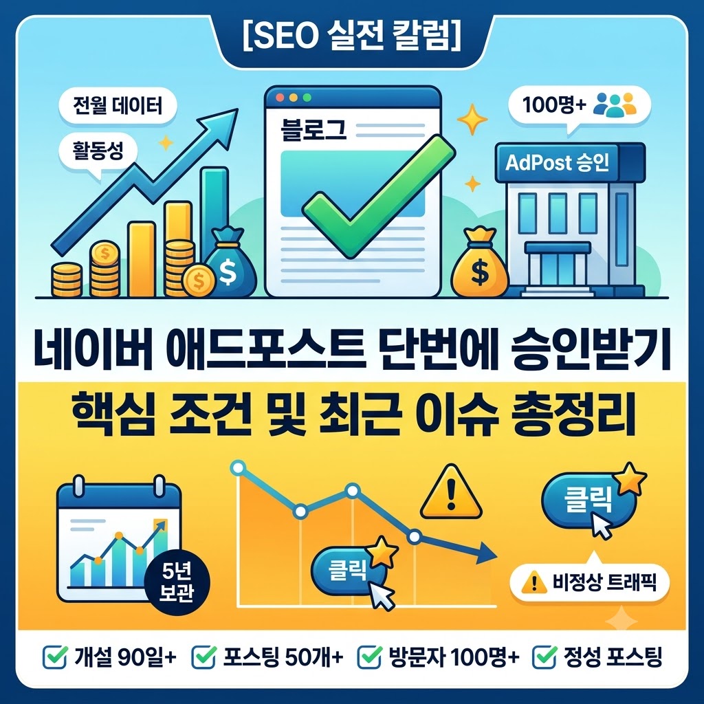 [SEO 실전 칼럼] 네이버 애드포스트 단번에 승인받는 핵심 조건 및 최근 변경 이슈 총정리