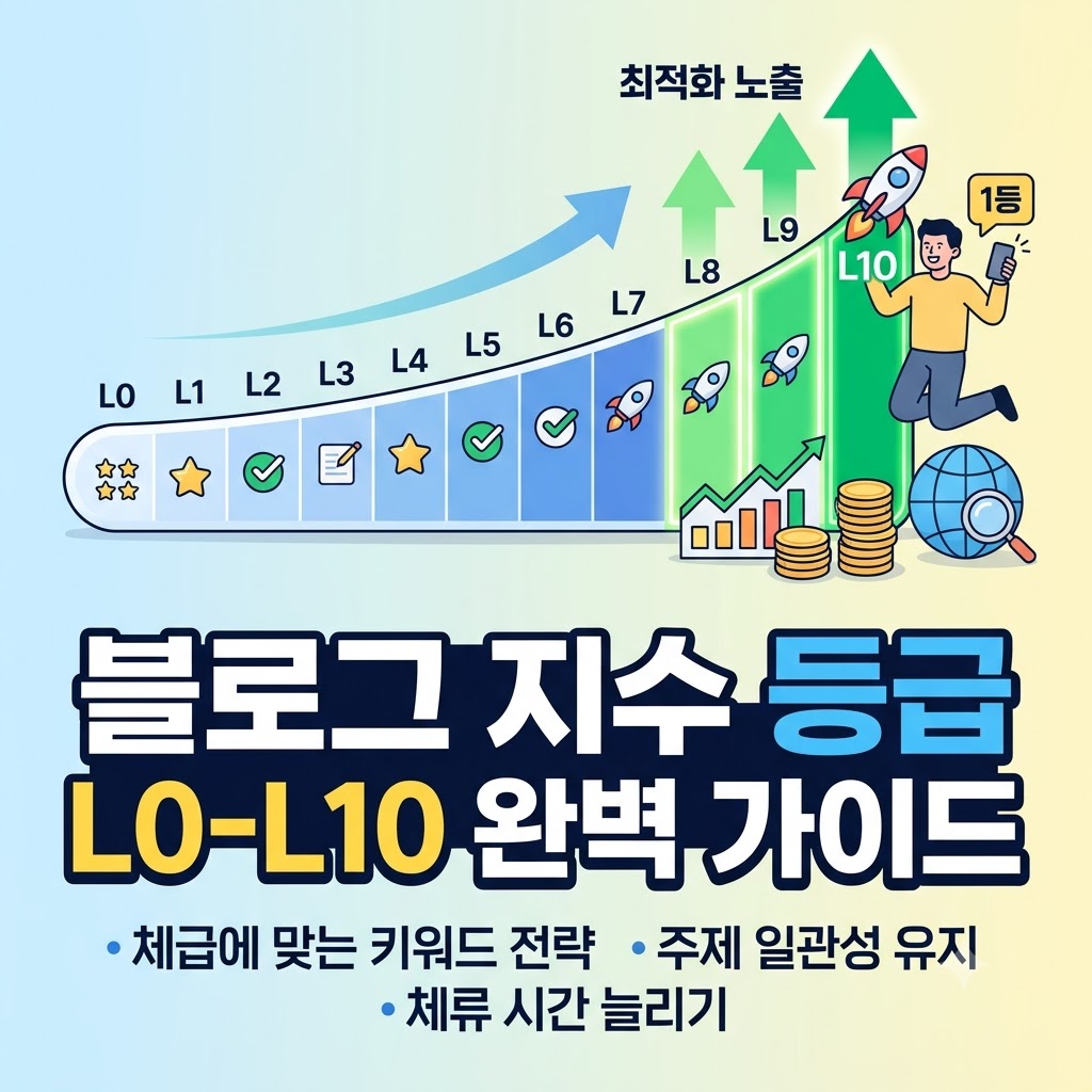 📝 [SEO 실전 칼럼] 내 블로그의 진짜 체급은? 블로그지수 등급(L0~L10) 완벽 가이드 및 최적화 노하우