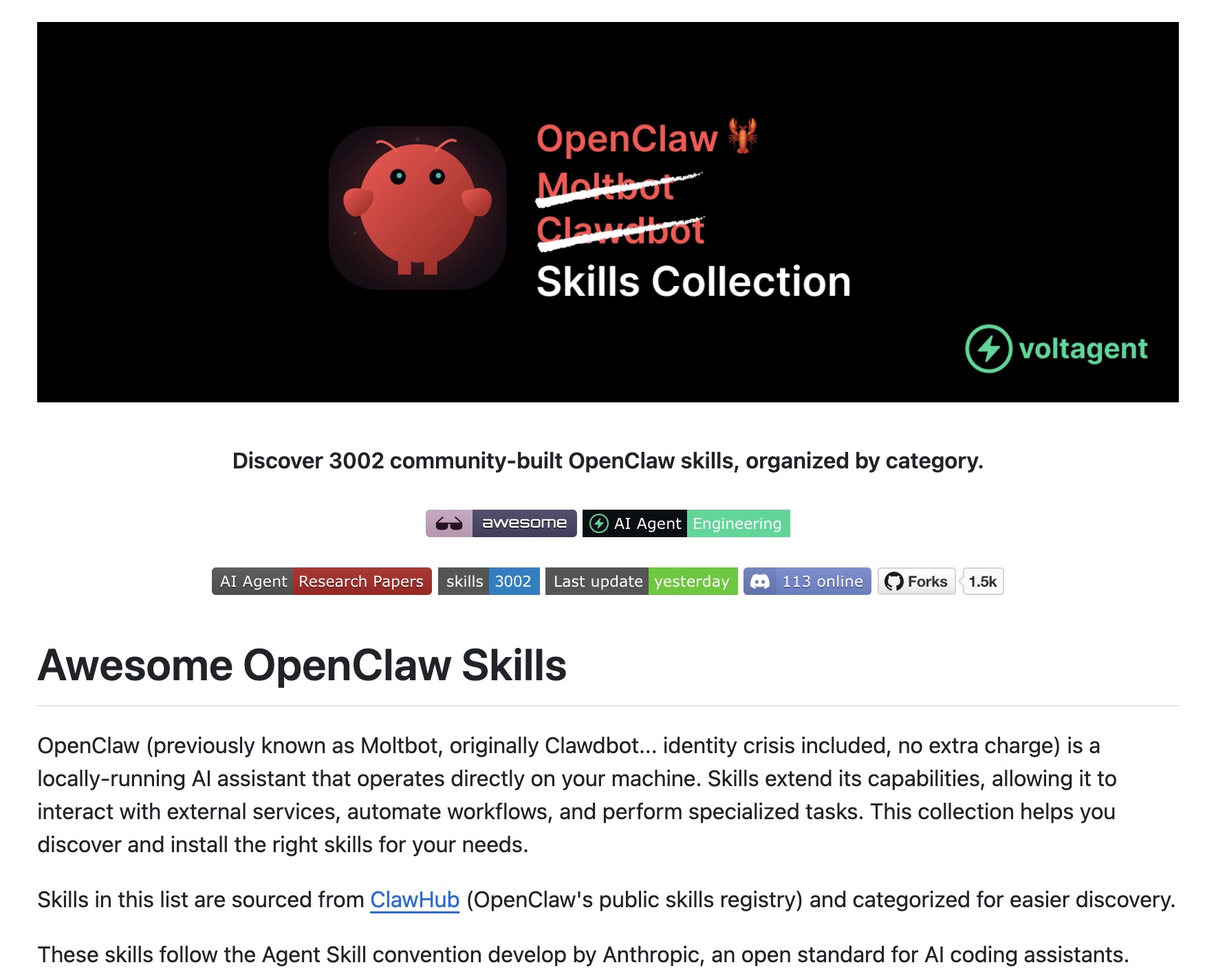 AI Agent Awesome OpenClaw Skills
