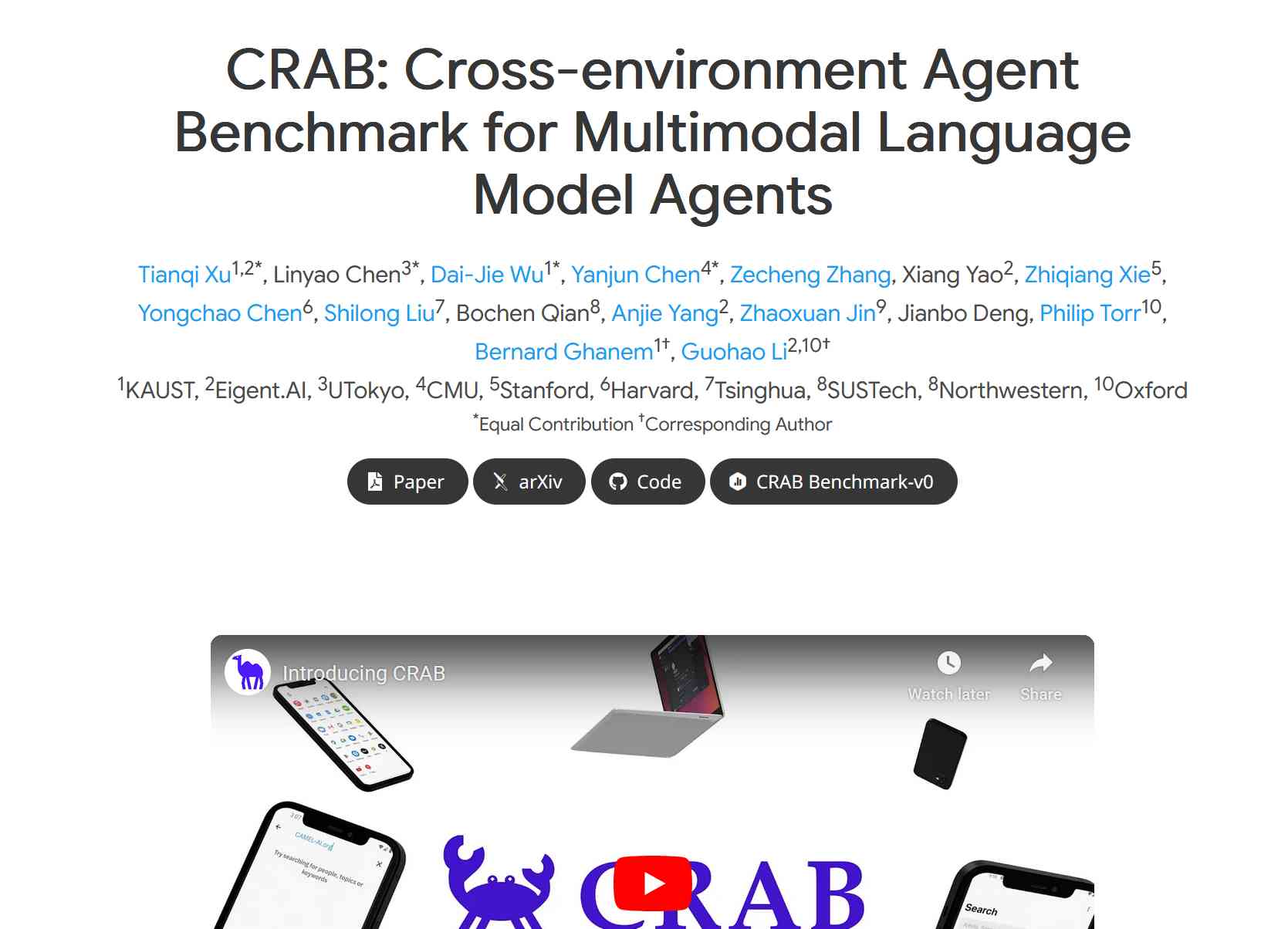 CRAB: Cross-environment Agent Benchmark