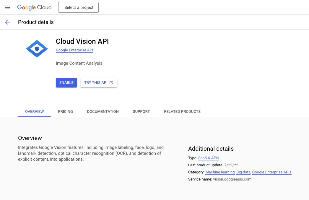 AI Agent Google Cloud Vision API