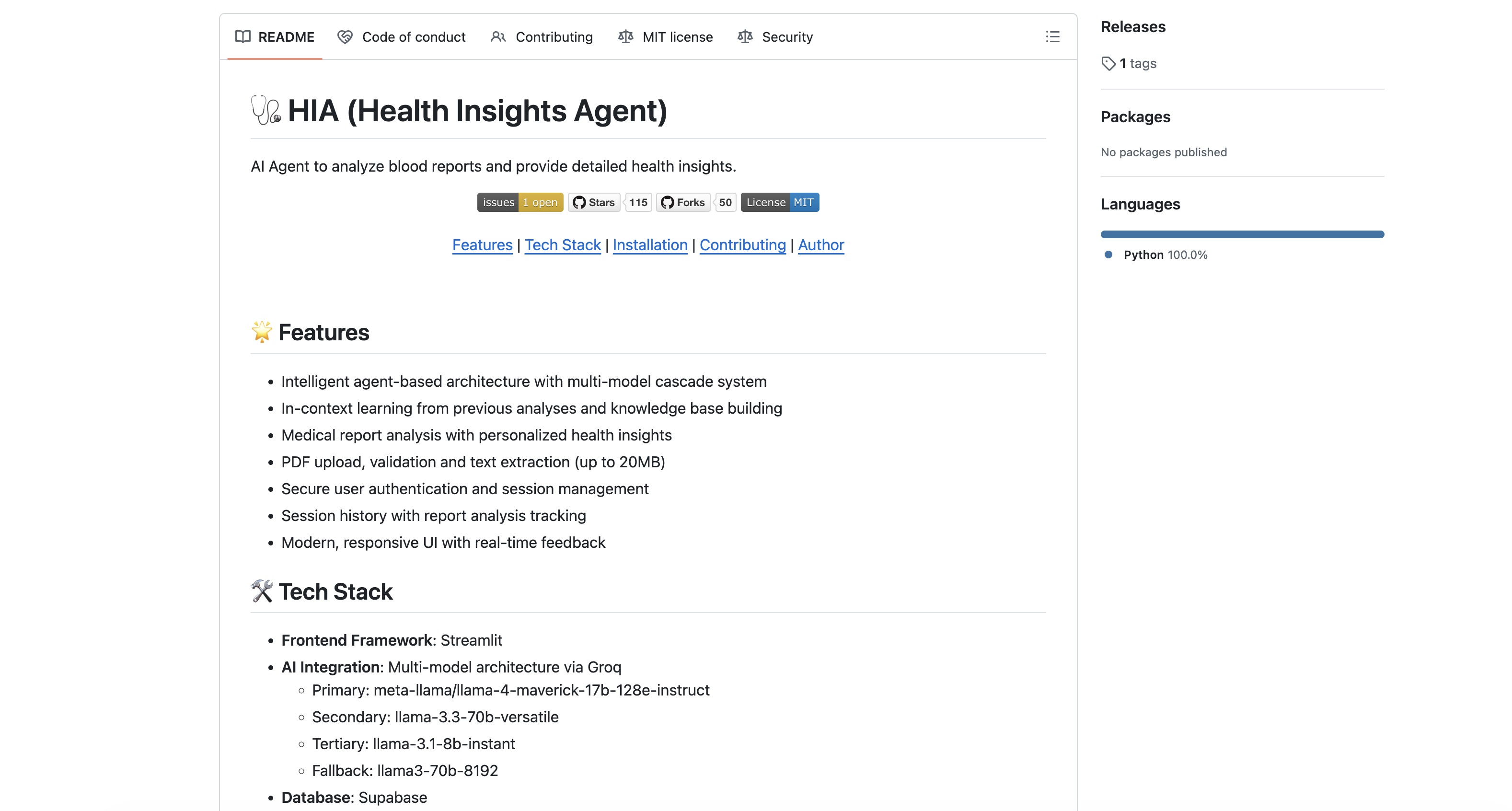 Agentic AI: HIA (Health Insights Agent)