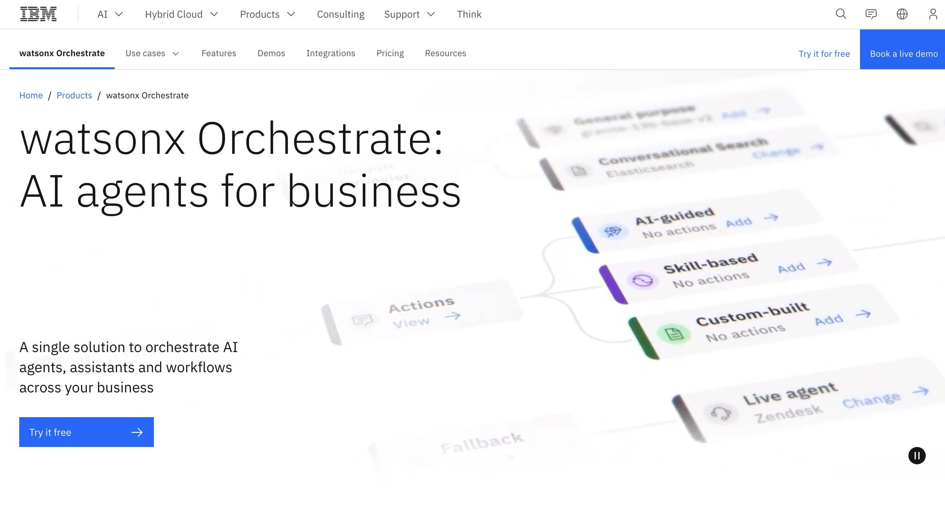 AI Agent IBM watsonx Orchestrate
