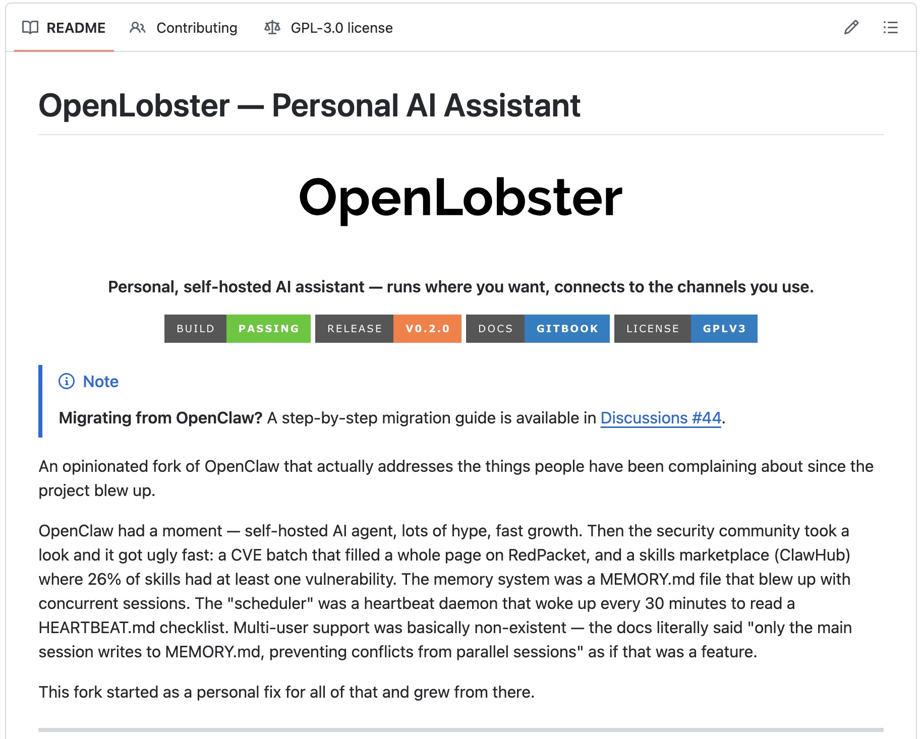Agentic AI: OpenLobster