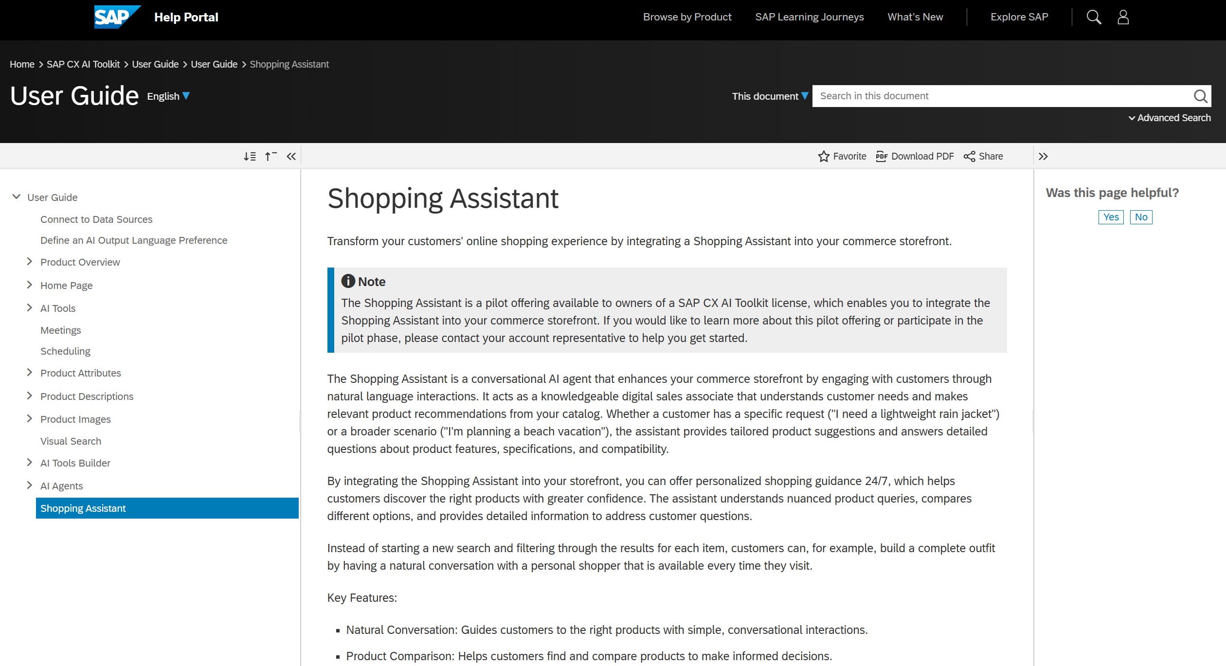 AI Agent SAP Shopping Assistant