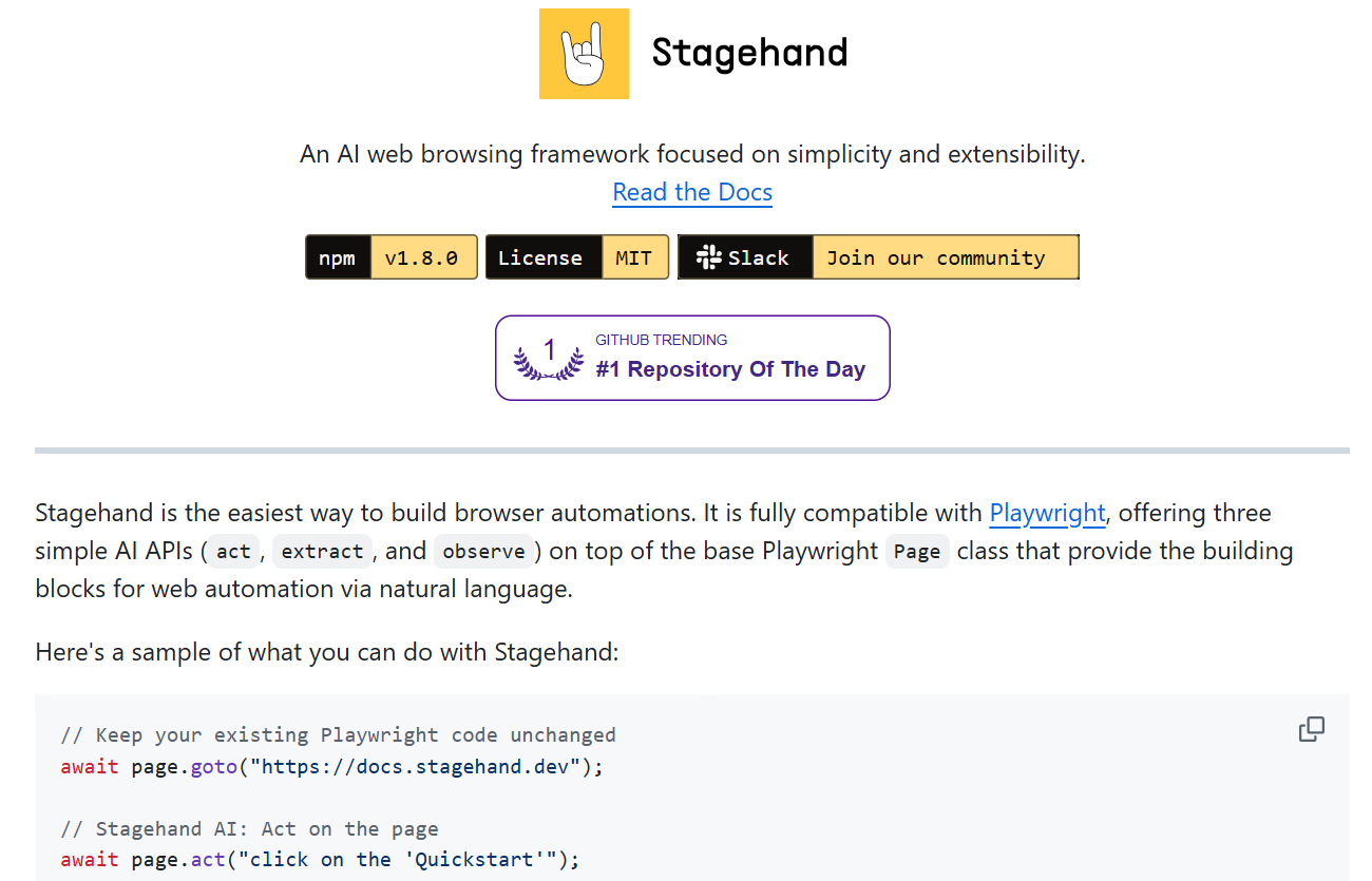 Agentic AI: Stagehand