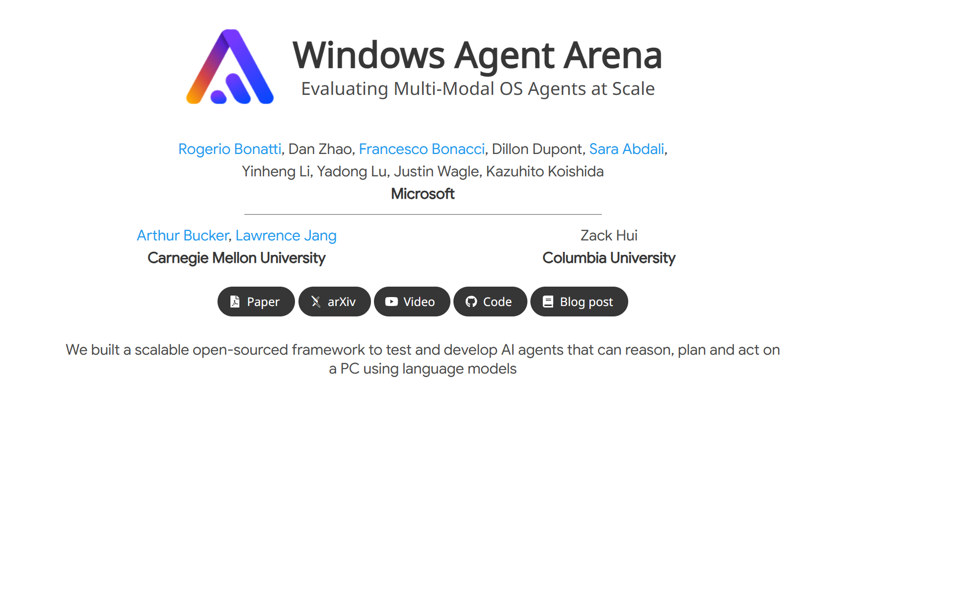 Windows Agent Arena