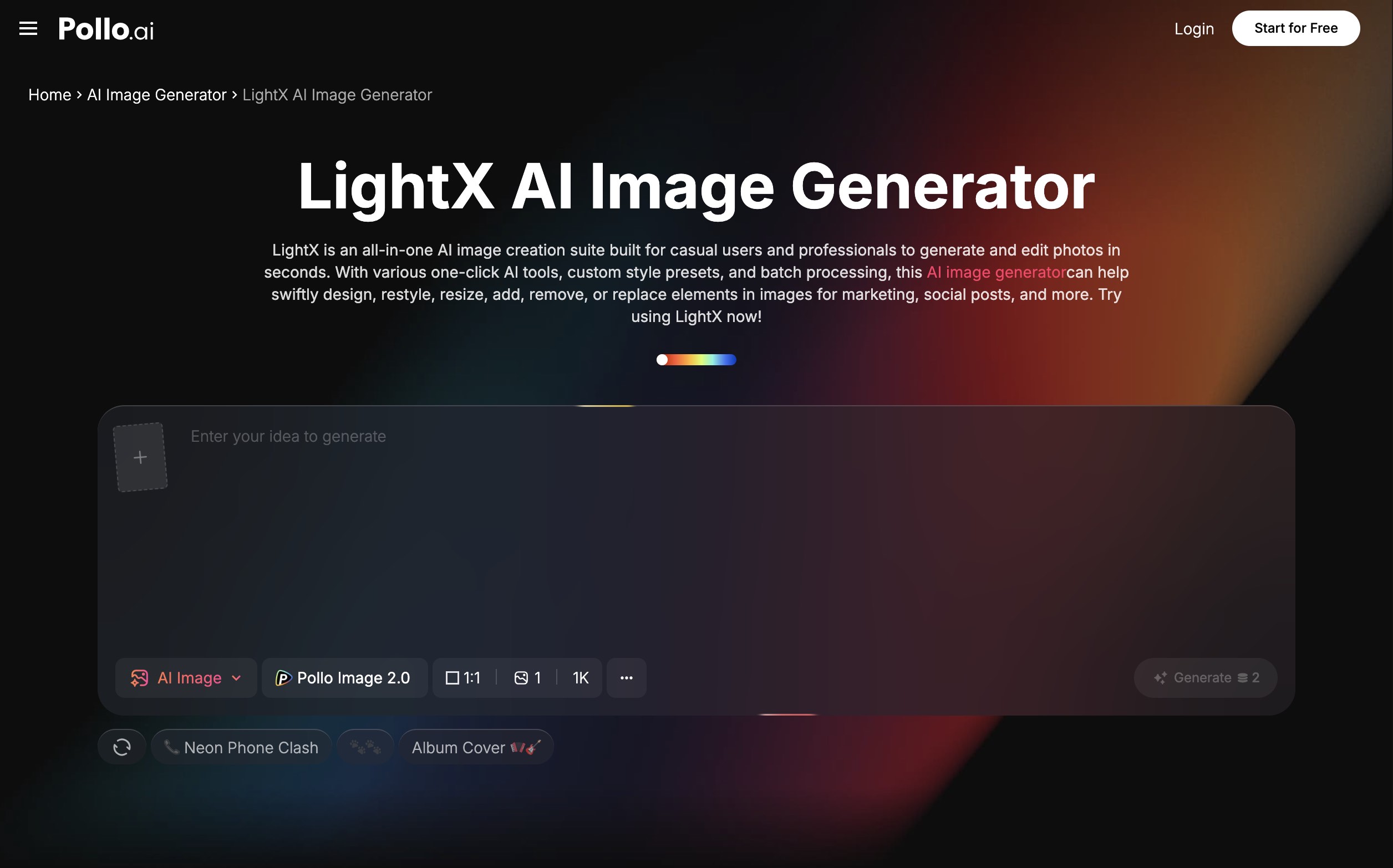 LightX AI Image Generator