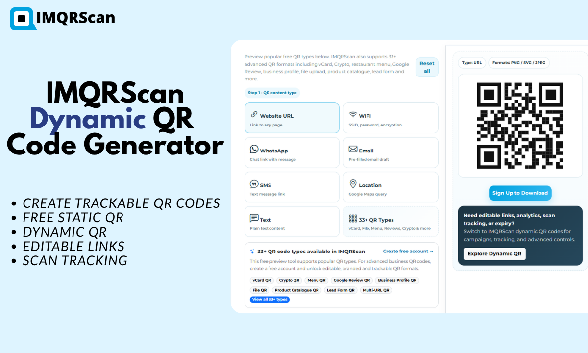 IMQRScan QR Code Generator & QR Marketing Assistant