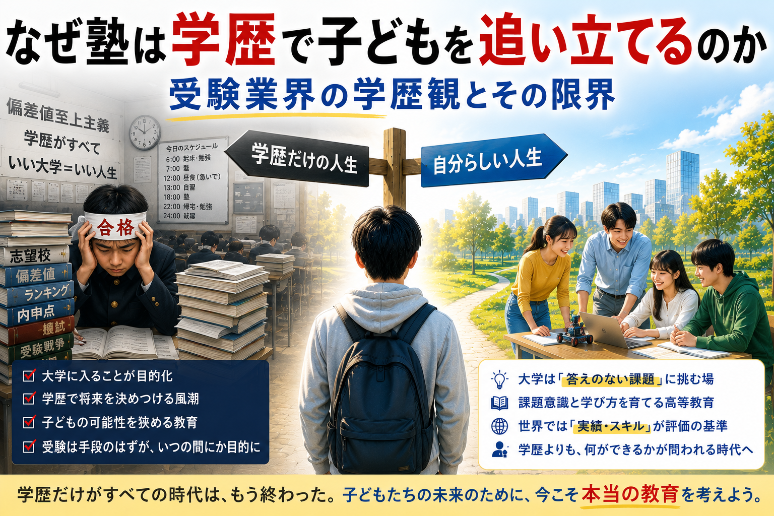 なぜ塾は学歴で子どもを追い立てるのか ー 受験業界の学歴観とその限界