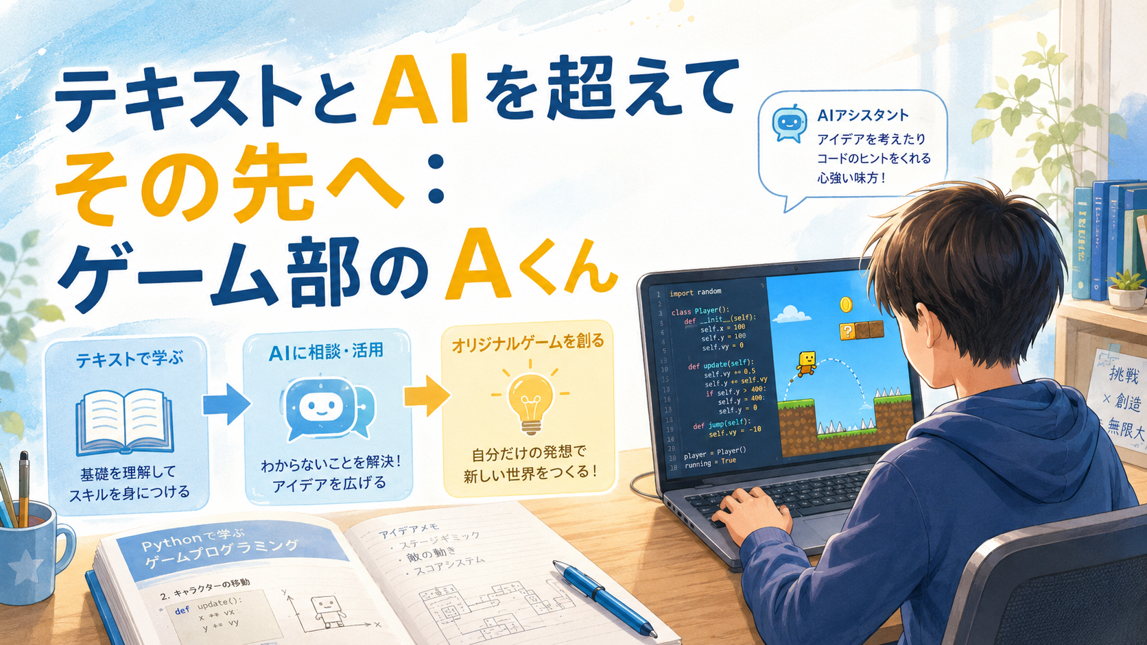 テキストとAIを超えてその先へ：ゲーム部のAくん