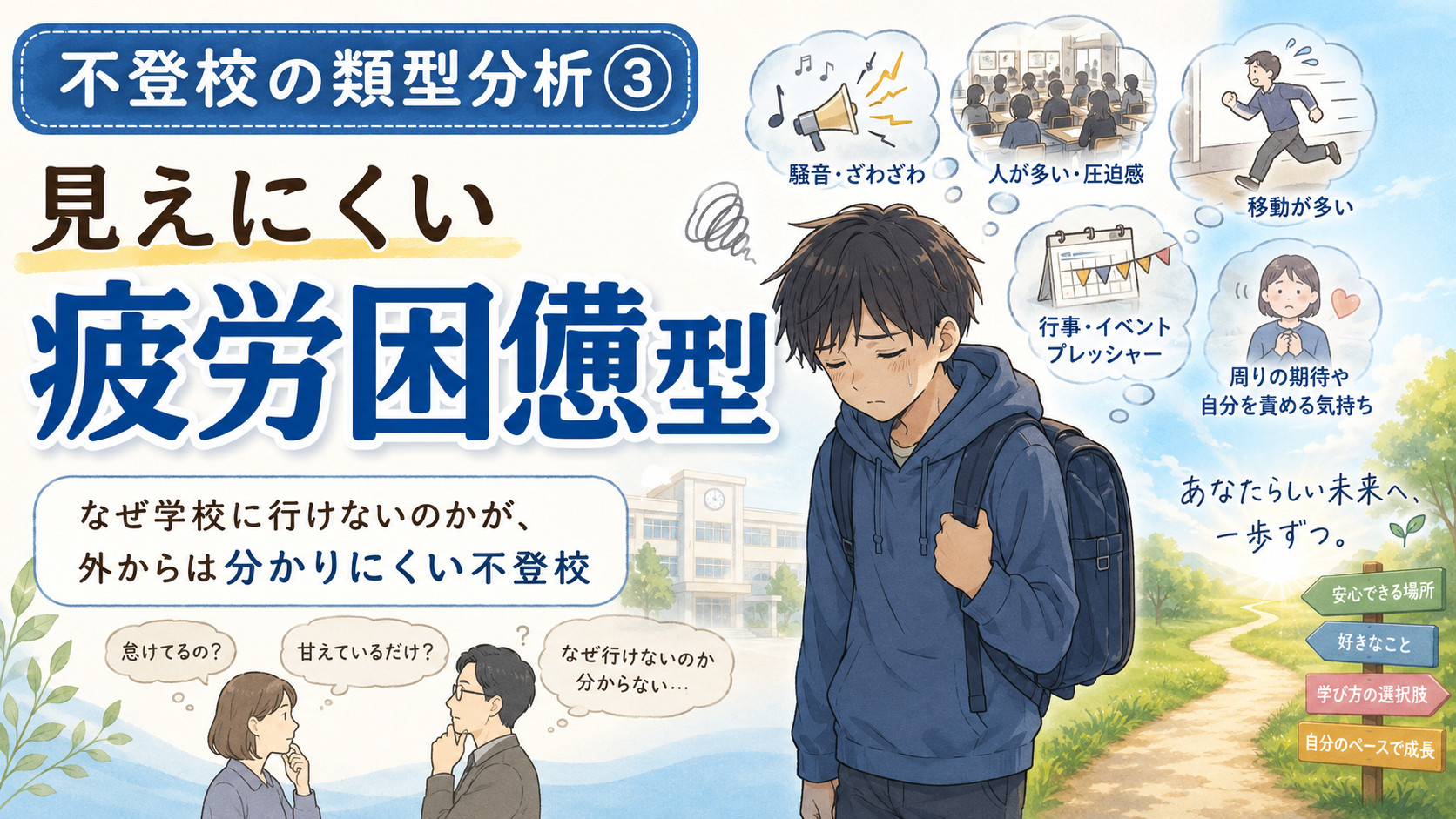 不登校の類型分析③「なぜ学校に行けないのか」が見えにくい疲労困憊型