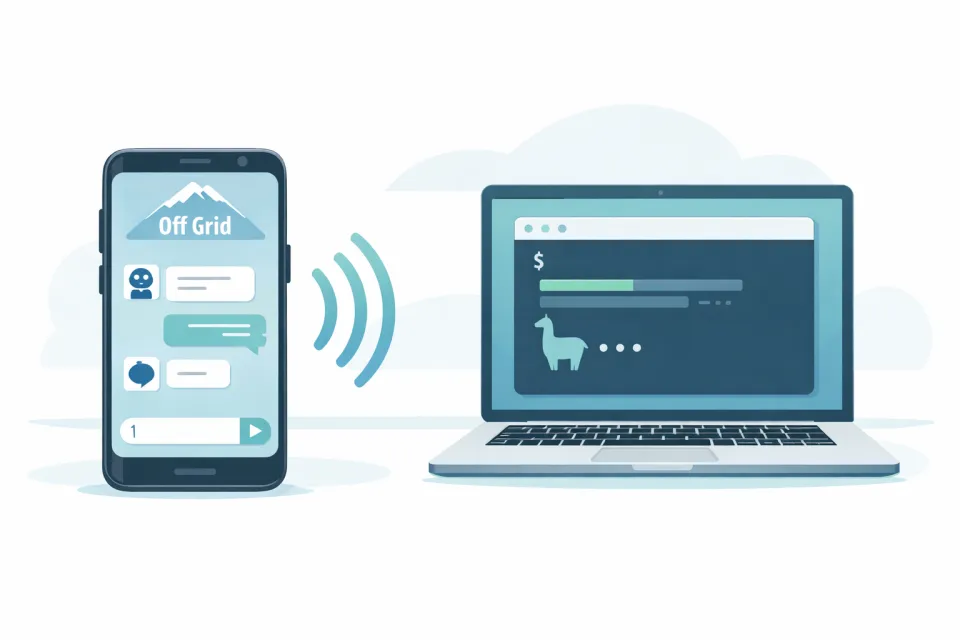 Illustration för guiden: Använd Ollama från din Android med Off Grid