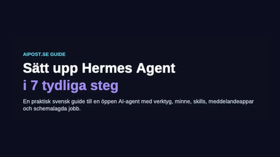 Omslag med texten Sätt upp Hermes Agent i 7 tydliga steg.