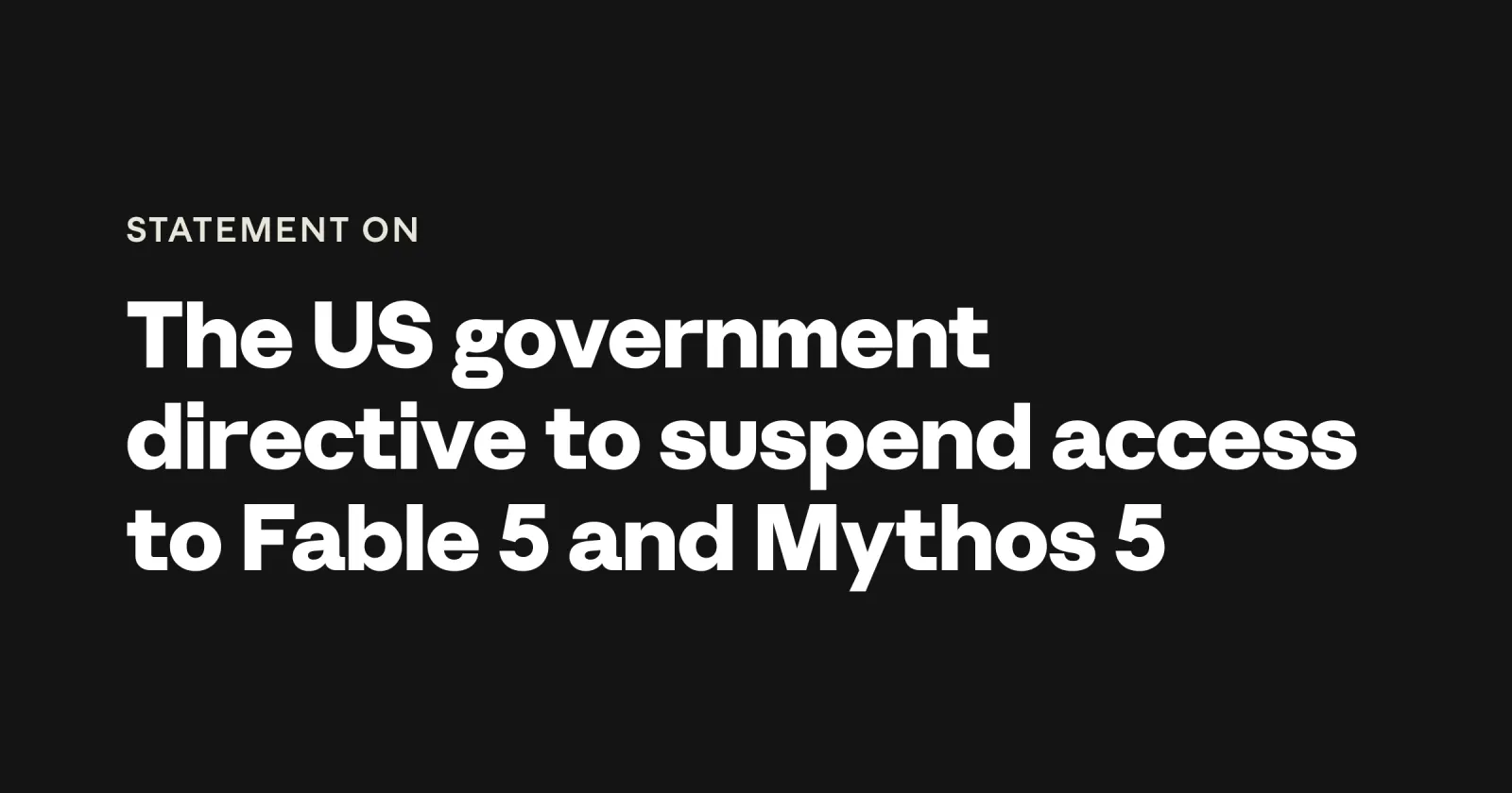 Källbild till artikeln: USA:s regering beordrar Anthropic att stänga av Fable 5 och Mythos 5 – nationell säkerhet åberopas