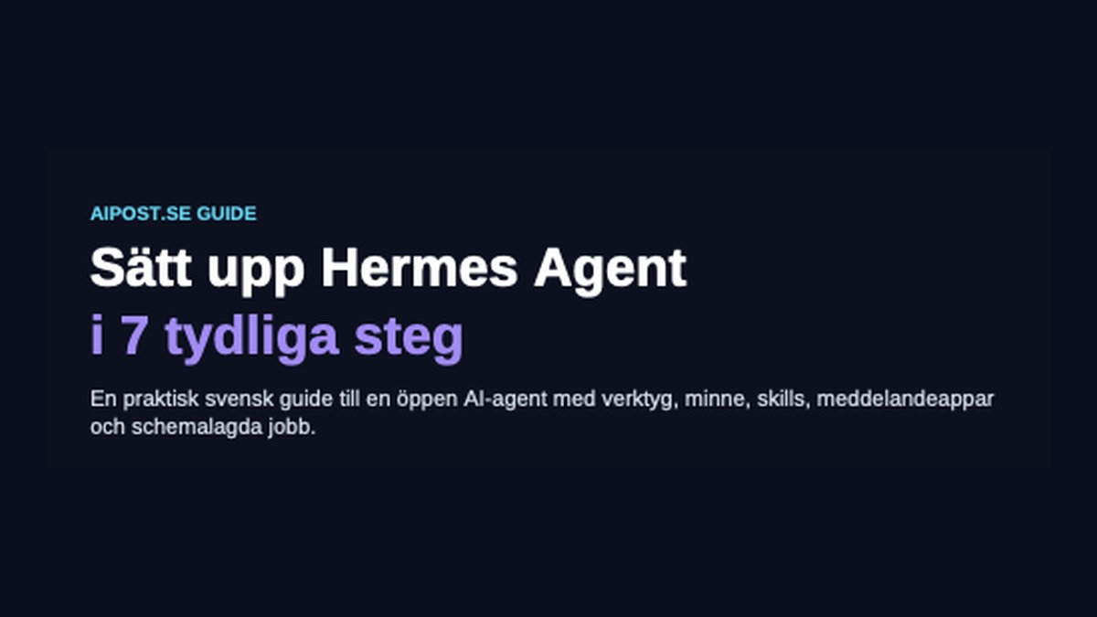 Omslag med texten Sätt upp Hermes Agent i 7 tydliga steg.