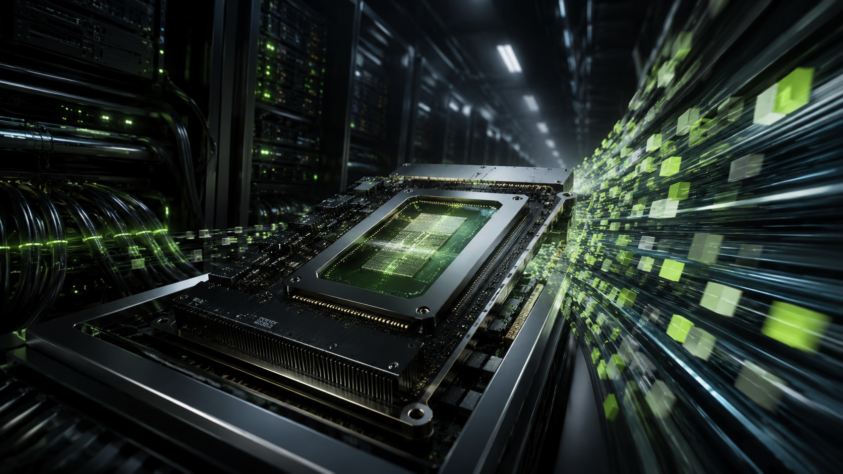 Illustration för artikeln: Nvidia Groq 3 LPX går i full produktion – når 3 400 tokens per sekund med 100K kontext