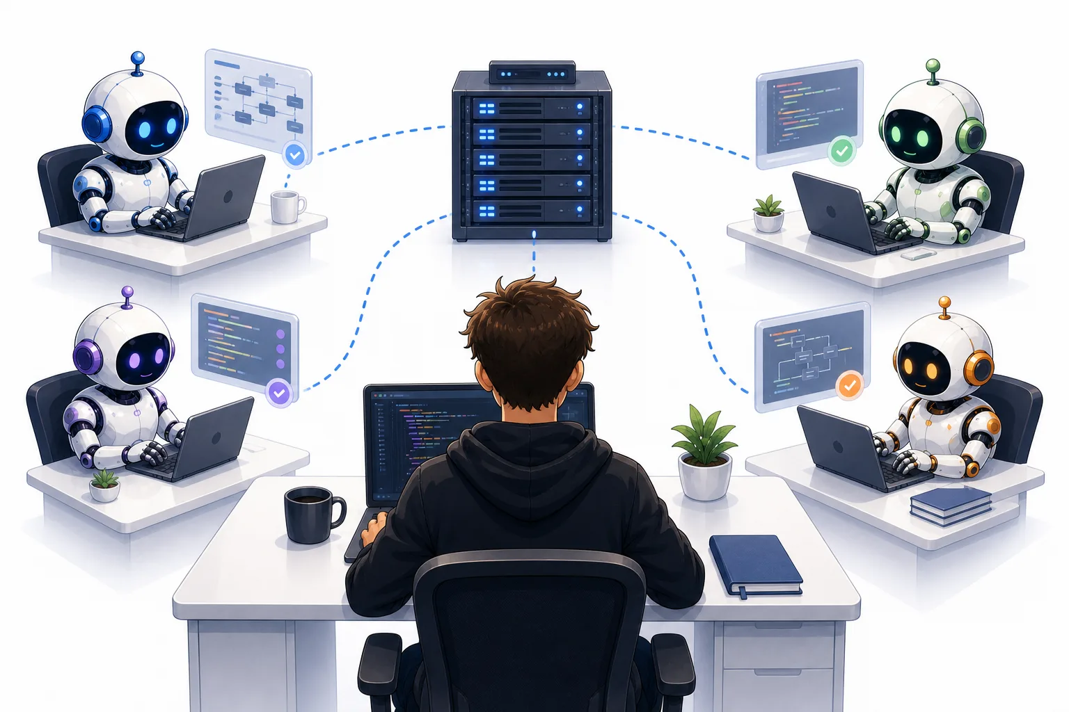 Källbild till artikeln: Kör tio parallella Claude Code-sessioner utan en snabb dator