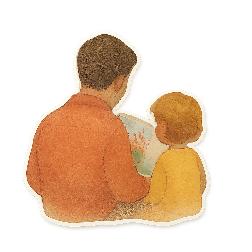 책을 보며 상상하는 아이