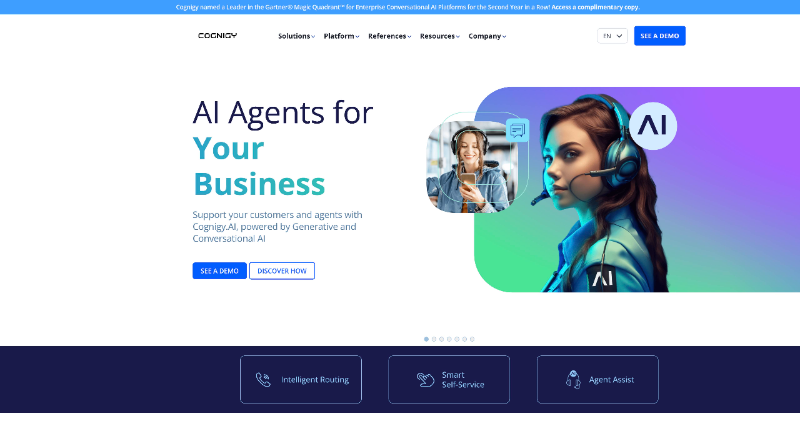 Cover Image for Cognigy - Generative & conversational AI powered customer service agents for your business