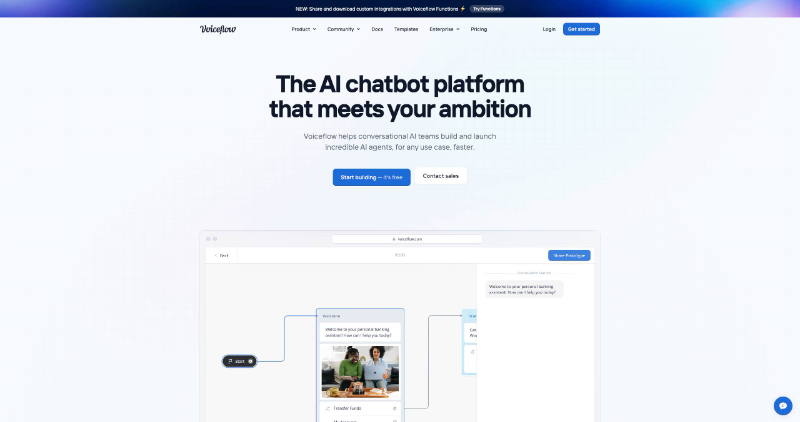 Cover Image for Voiceflow | Build amazing AI chatbots