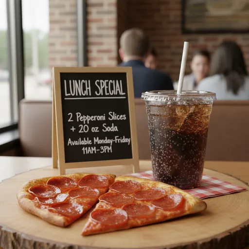 2 Pepperoni Slices and Soda