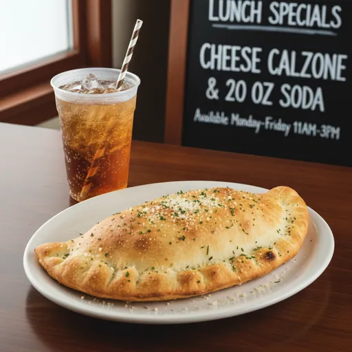 Cheese Calzone and Soda
