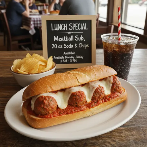 Meatball Sub and Soda