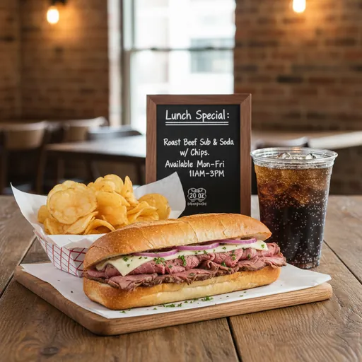 Roast Beef Sub and Soda