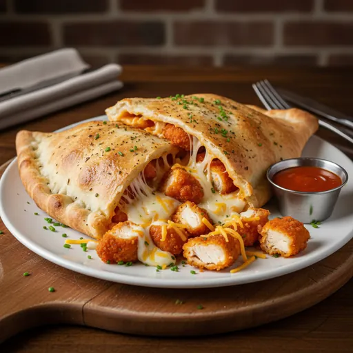 Buffalo Chicken Fingers Calzone