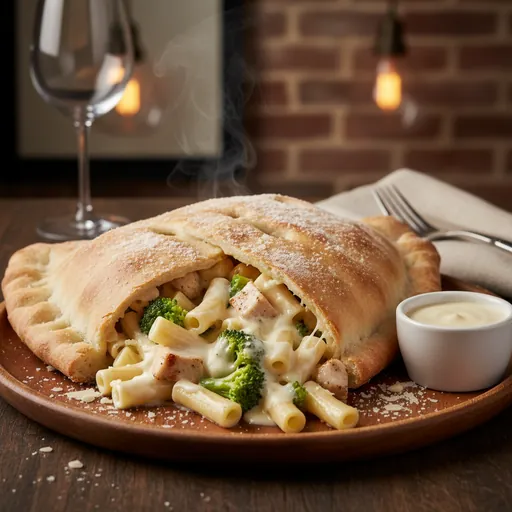 Chicken Ziti Broccoli Alfredo Calzone
