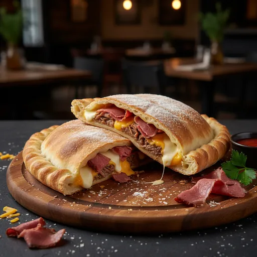 Pastrami Cheesesteak Calzone